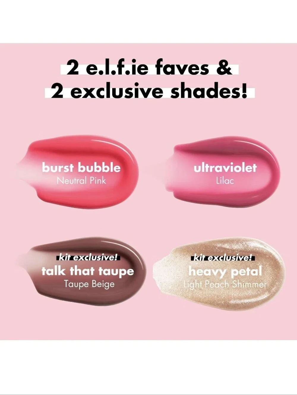 ELF 4-Piece Glow Reviver Plumping Lip Oil Kit, NIB